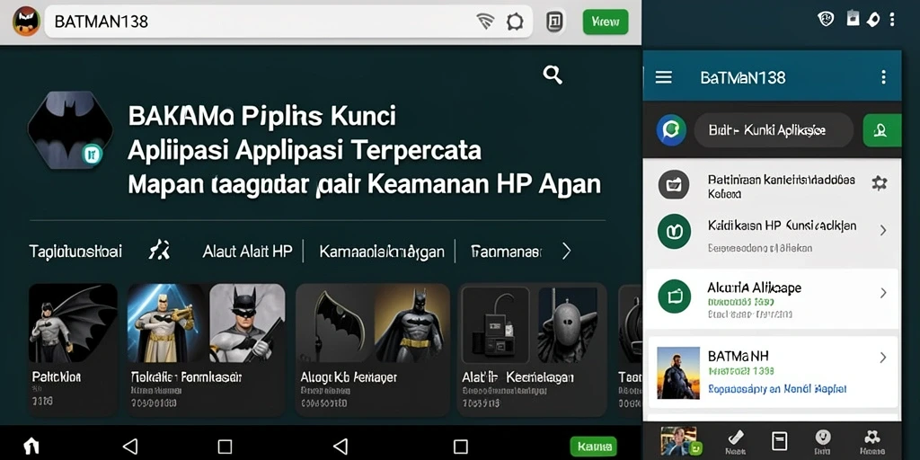 Tampilan antarmuka pengguna yang sederhana pada aplikasi Kunci Aplikasi BATMAN138.