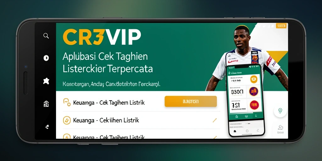 Tampilan utama aplikasi CR7VIP untuk cek tagihan listrik dengan fitur lengkap.