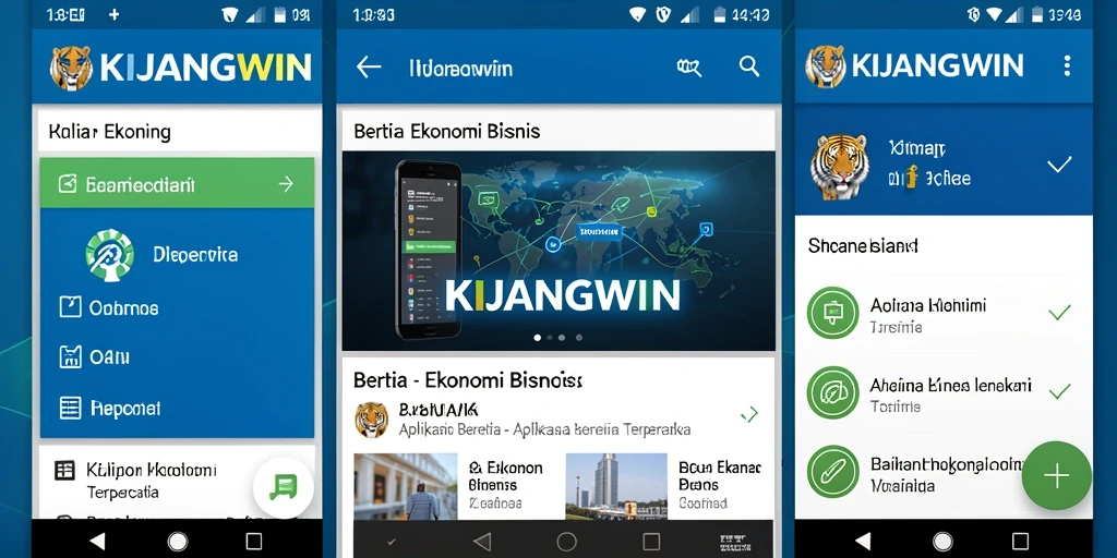 Antarmuka aplikasi KIJANGWIN yang menampilkan berita ekonomi terkini.