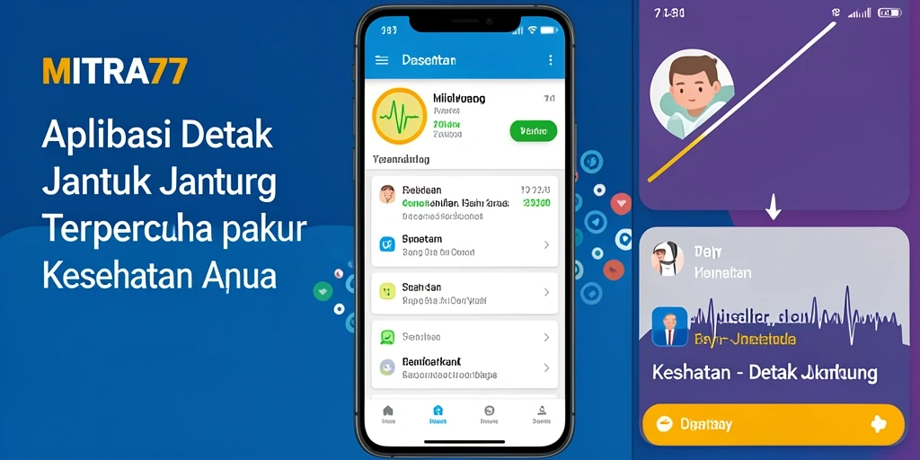 Tampilan antarmuka utama MITRA77 untuk pantau Detak Jantung.