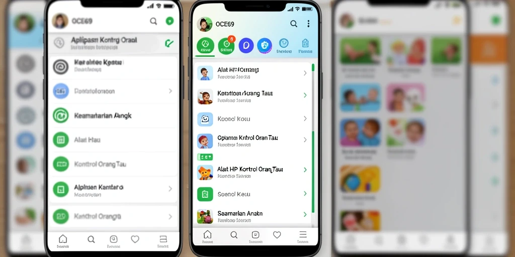 Antarmuka OCE69 menampilkan fitur kontrol orang tua secara lengkap.