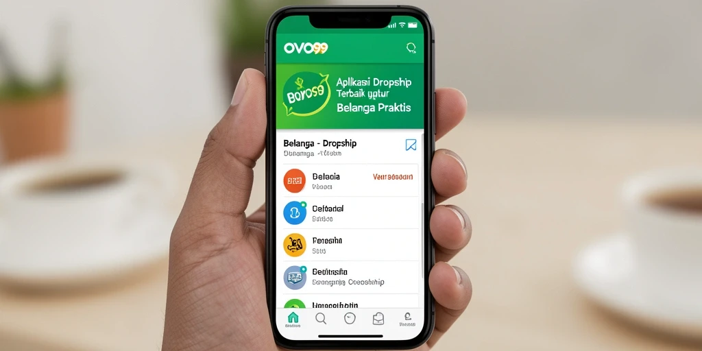 Tampilan antarmuka OVO99 dengan berbagai produk dropship yang tersedia.