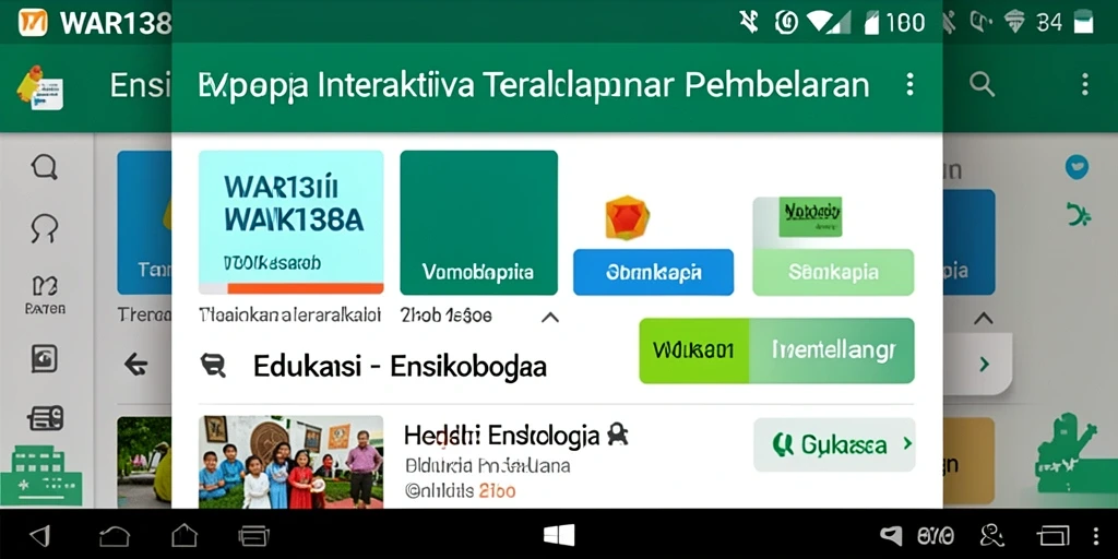 Antarmuka aplikasi Ensiklopedia yang informatif dan interaktif.